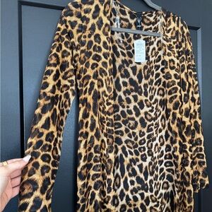 Leopard Print Open Cardigan